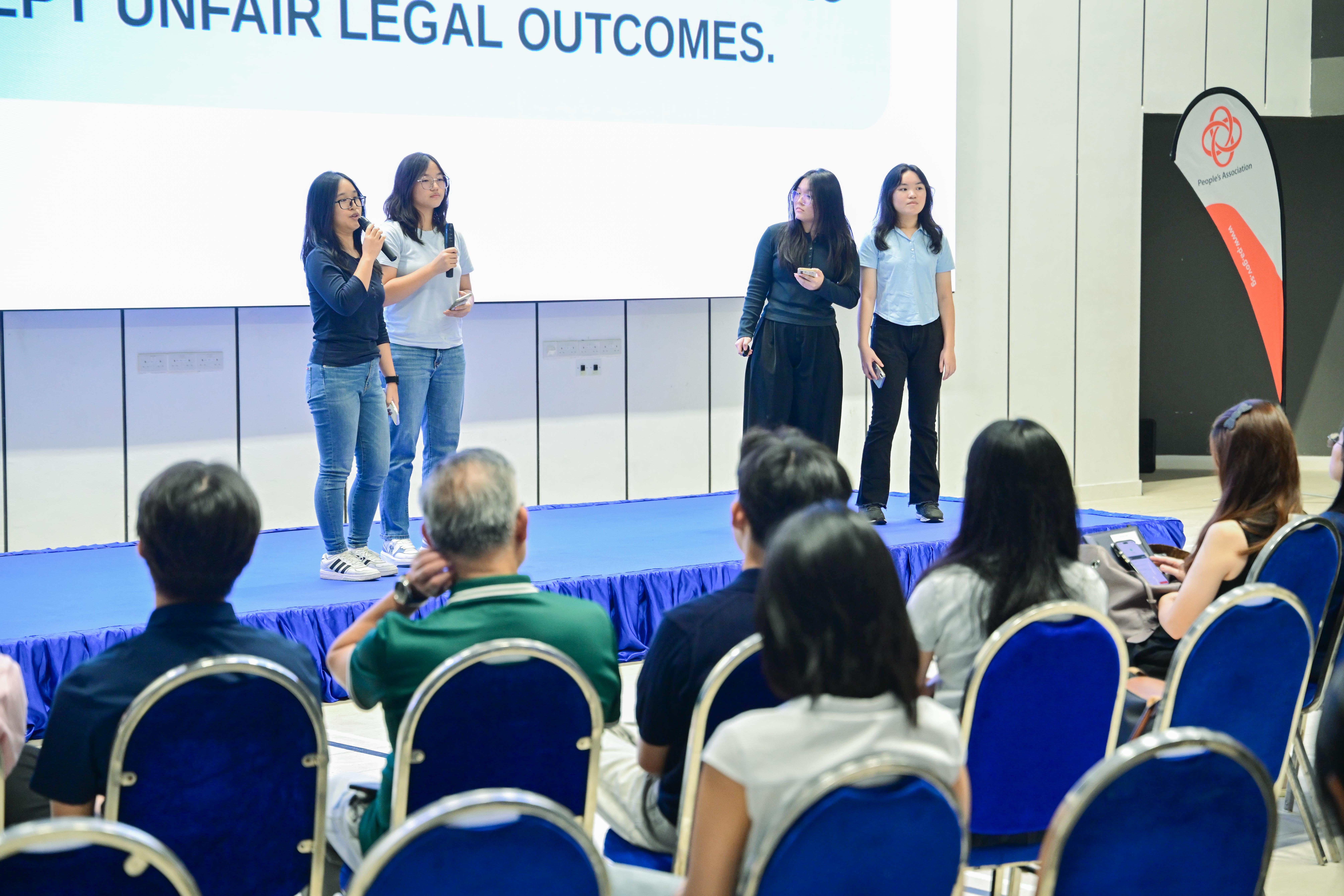 Four Students sharing about unfair legal outcomes